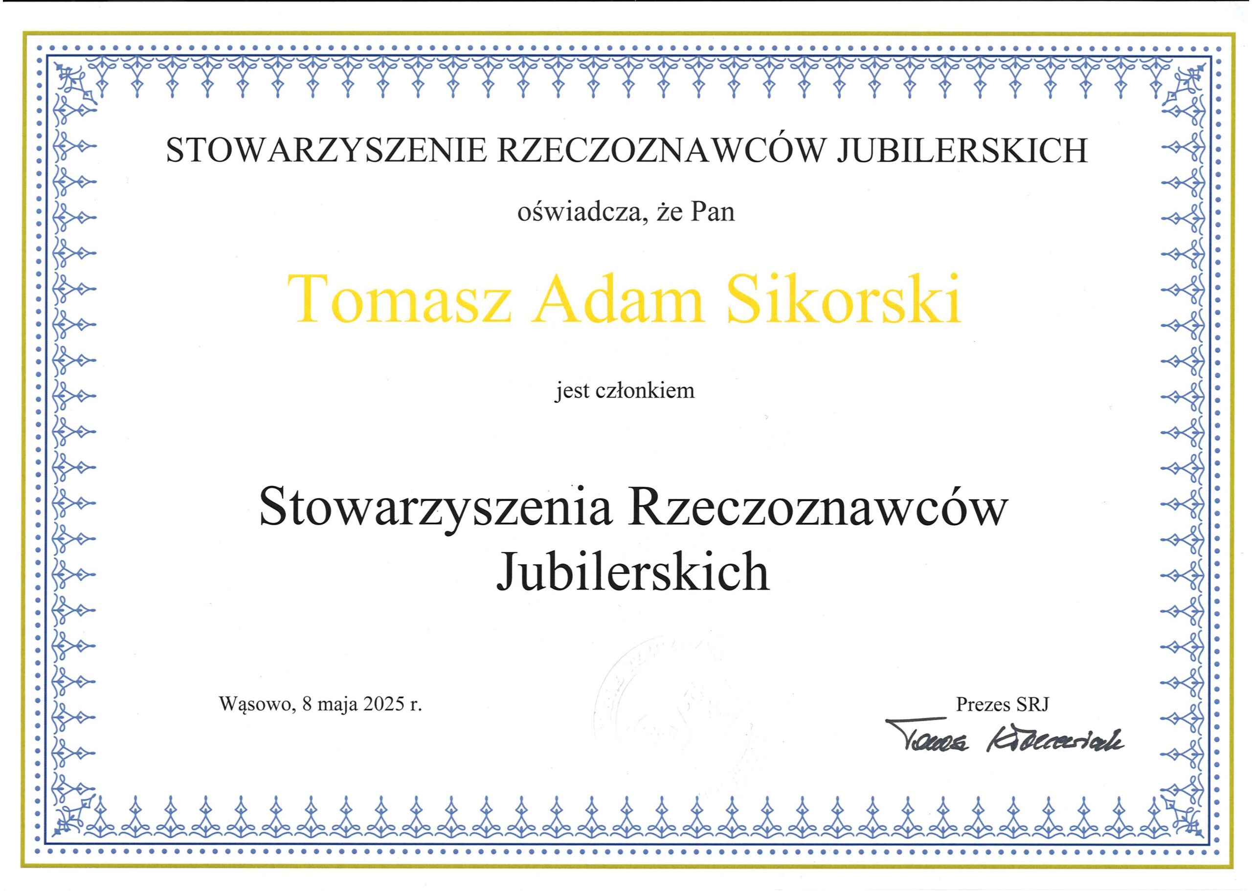 Rzeczoznawca Tomasz Sikorski - ZłotoSkup.pl